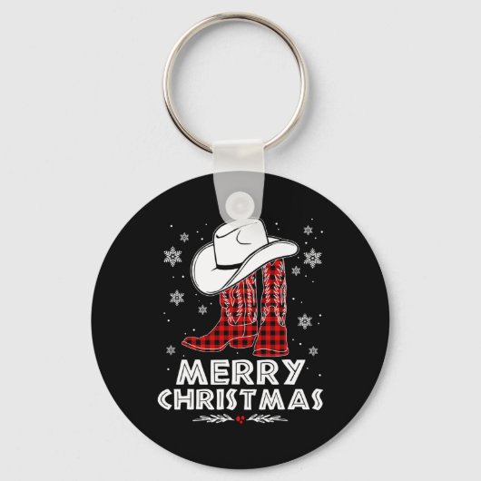 Vrolijk kerstfeest Cowboy Boots Red Buffalo Pset W Sleutelhanger (Voorkant)