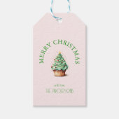 vrolijk kerstfeest! Cupcake-Christmas-Tree Cadeaulabel (Voorkant)