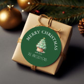 vrolijk kerstfeest! Cupcake-Christmas-Tree Ronde Sticker