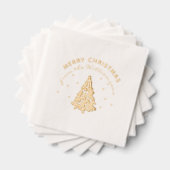 Vrolijk Kerstfeest Custom Family Name Pine Tree Folie Servetten (Insitu (Gestapeld))