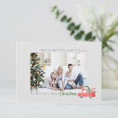 Vrolijk Kerstfeest Custom Family Photo Holiday Kaa Bedankkaart (Staand voorkant)