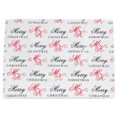 Vrolijk Kerstfeest Custom Monogram Initialen Xmas Groot Cadeauzakje (Voorkant)