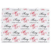 Vrolijk Kerstfeest Custom Monogram Initialen Xmas Groot Cadeauzakje (Achterkant)