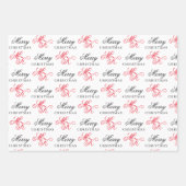 Vrolijk Kerstfeest Custom Monogram Initialen Xmas Inpakpapier Vel (Voorkant)