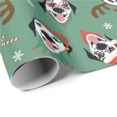 Vrolijk Kerstfeest Dalmatische Honden Cadeaupapier (Rol Hoek)