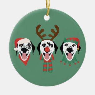 Vrolijk Kerstfeest Dalmatische Honden Keramisch Ornament