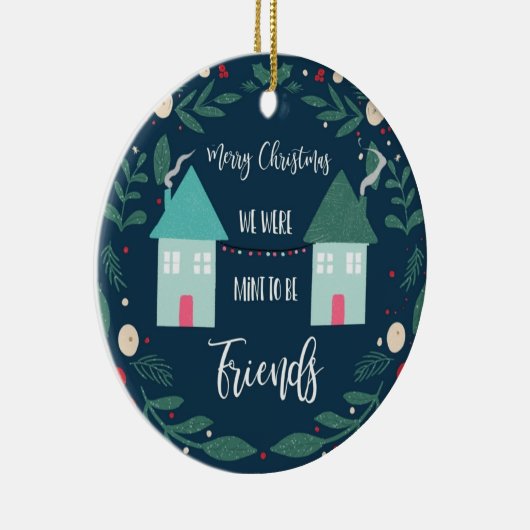 vrolijk kerstfeest dat we vrienden werden keramisch ornament (Rechts)