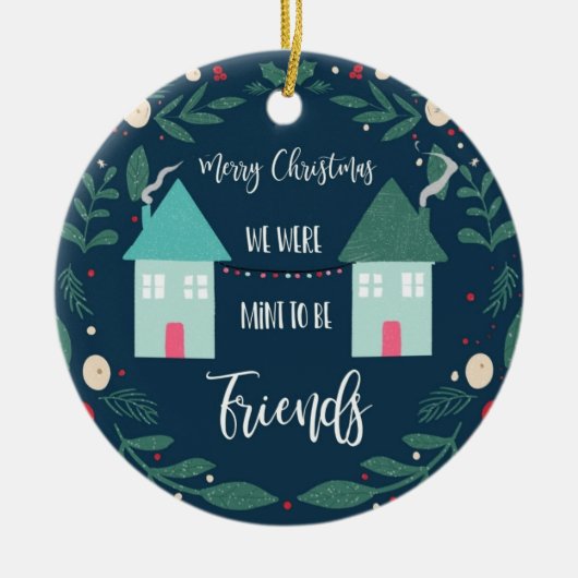 vrolijk kerstfeest dat we vrienden werden keramisch ornament (Voorkant)