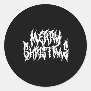 vrolijk kerstfeest. death metal ronde sticker