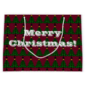 Vrolijk kerstfeest/decoratieve groene bomen large cadeautasje (Voorkant)