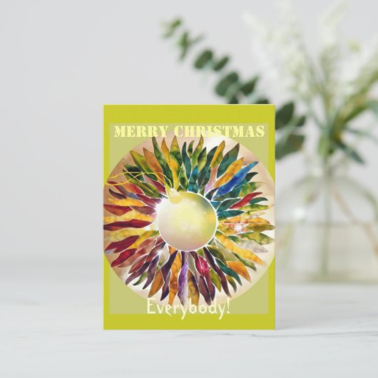 Vrolijk kerstfeest, decoratieve uitnodiging (Staand voorkant)