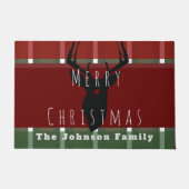 Vrolijk kerstfeest Deer Buck Buffalo familie Deurmat (Voorkant)