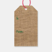 Vrolijk kerstfeest Deer - Groene Pset Cadeaulabel (Achterkant)