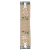 Vrolijk kerstfeest Deer - Groene Pset Korte Tafelloper (Voorkant)