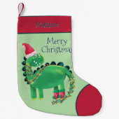 Vrolijk Kerstfeest Dinosaur Naam Kleine Kerstsok (Voorkant)