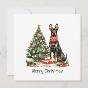 Vrolijk kerstfeest Dobermann Honden Feestdagenkaart