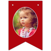 Vrolijk kerstfeest dochter rood en wit foto vlaggetjes (Eerste vlag)