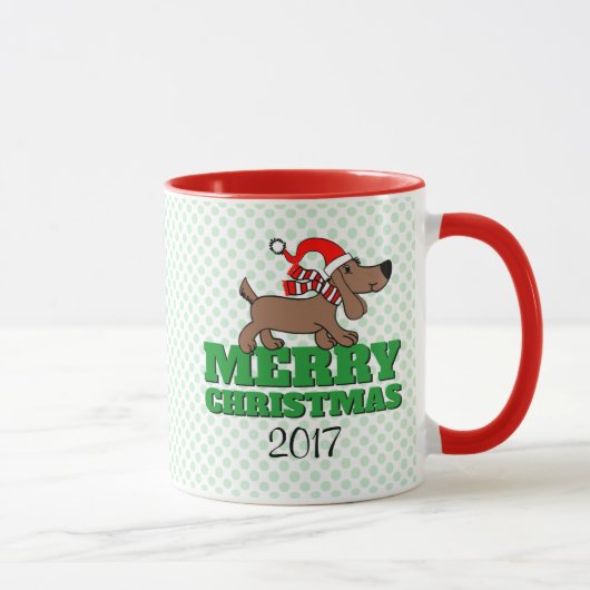 Vrolijk kerstfeest Doggie 11 oz Combo Mok (Rechts)