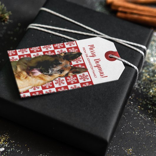 Vrolijk kerstfeest Dogmas German Shepherd Dog Cadeaulabel