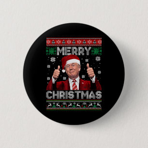 Vrolijk Kerstfeest Donald Trump Kerstman Familie X Ronde Button 5,7 Cm