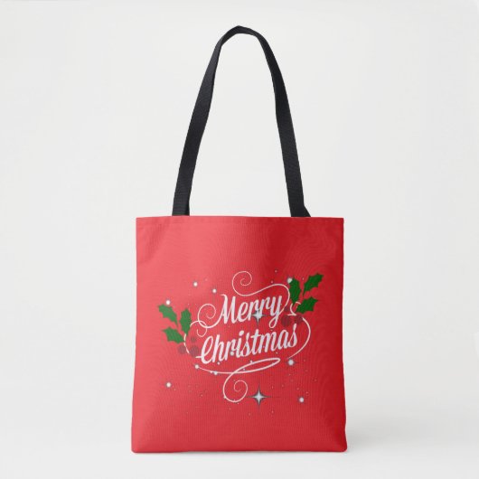 Vrolijk kerstfeest draagtas (Voorkant)