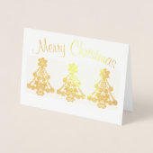 Vrolijk kerstfeest drie Elaborate Tree-contouren Folie Kaarten (Voorkant)