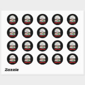 Vrolijk Kerstfeest Drie Santa Elf Rendier Papillon Ronde Sticker (Vel)