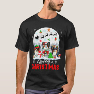 Vrolijk Kerstfeest Drie Santa Elf Rendier Papillon T-shirt