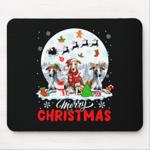 Vrolijk Kerstfeest Drie Santa Elf Rendier Whippets Muismat