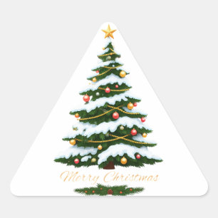 Vrolijk kerstfeest driehoek sticker