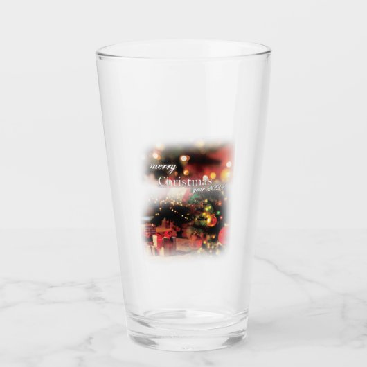 Vrolijk kerstfeest Drinkware Glas (Voorkant)