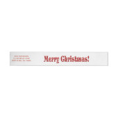 Vrolijk kerstfeest, eenvoudig handschrift omwikkelbaar adreslabel (Individueel)