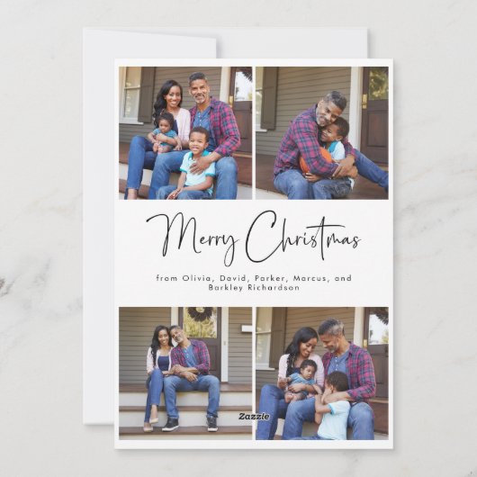 Vrolijk kerstfeest | Eenvoudig script voor meerder Feestdagenkaart (Achterkant)