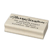 Vrolijk kerstfeest eenvoudig vakantie retour adres rubberstempel (Stempel)