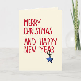 Vrolijk kerstfeest Eenvoudige moderne Typografie F Notitiekaartje