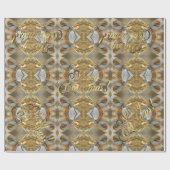 Vrolijk kerstfeest Elegant Faux Gold Silver Script Cadeaupapier (Vlak)