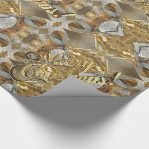 Vrolijk kerstfeest Elegant Faux Gold Silver Script Cadeaupapier