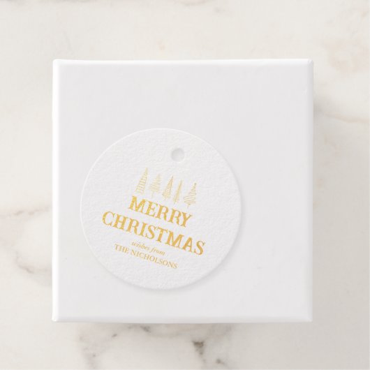 Vrolijk kerstfeest Elegant Moderne Manuscripten Bo Bedankjes Labels (Met doos)