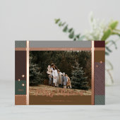 Vrolijk kerstfeest Elegant Pset Pattern Foto Lijst Folie Feestdagenkaart (Staand Voorkant)