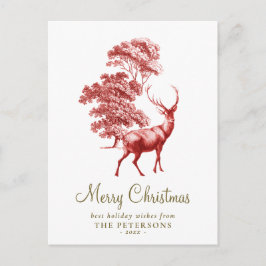 Vrolijk kerstfeest Elegant Red  Deer Briefkaart