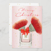 Vrolijk kerstfeest Elegant Red Floral Perfume (Voorkant / Achterkant)