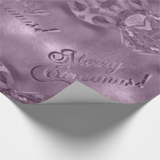 Vrolijk kerstfeest Elegant script Luxureus Roze Cadeaupapier (Hoek)