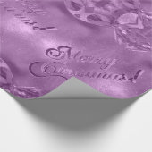 Vrolijk kerstfeest Elegant script Modern Roze Cadeaupapier (Hoek)