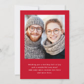 Vrolijk Kerstfeest elegant script rode foto Feestdagenkaart (Achterkant)