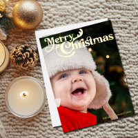 Vrolijk kerstfeest Elegant Typografie Full Photo G