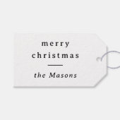 vrolijk kerstfeest | Elegante typografie Blauwgroe Cadeaulabel (Voorkant (Horizontaal))