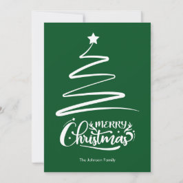 Vrolijk kerstfeest en boomgroene kerst Kaart