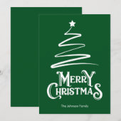 Vrolijk kerstfeest en boomgroene kerst Kaart (Voorkant / Achterkant)