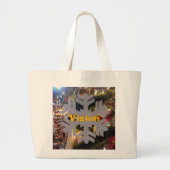 Vrolijk kerstfeest en een gelukkig nieuwjaar grote tote bag (Voorkant)