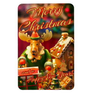Vrolijk kerstfeest en een gelukkig nieuwjaar! magneet